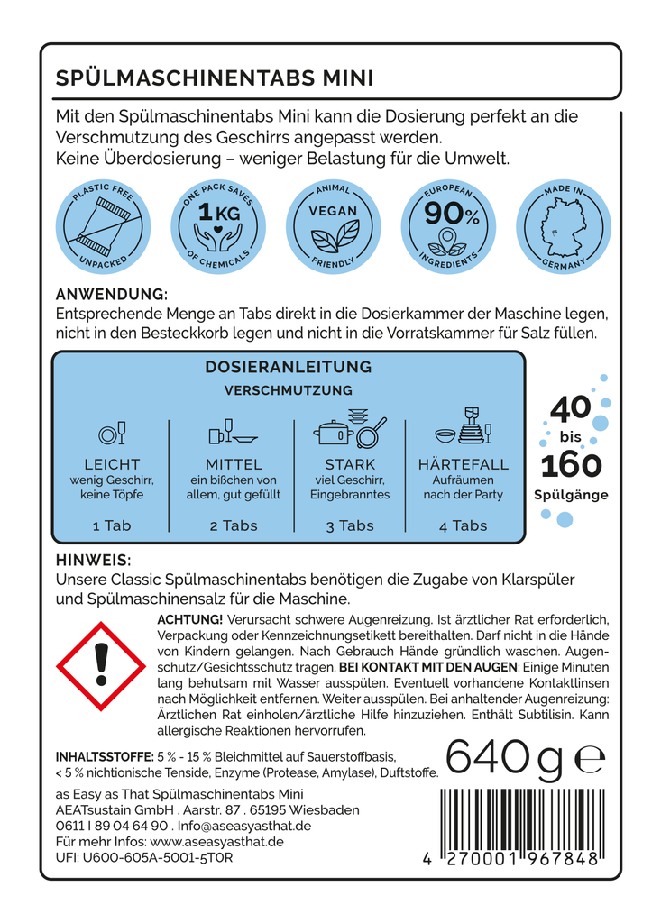 Spülmaschinentabs Mini - 160 Stück